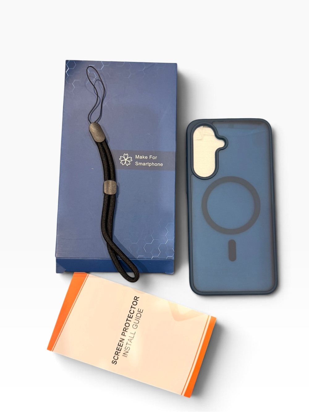 Nwt- Galaxy A37 case MagSafe-Compatible Blue Silicone Smartphone Case with Strap